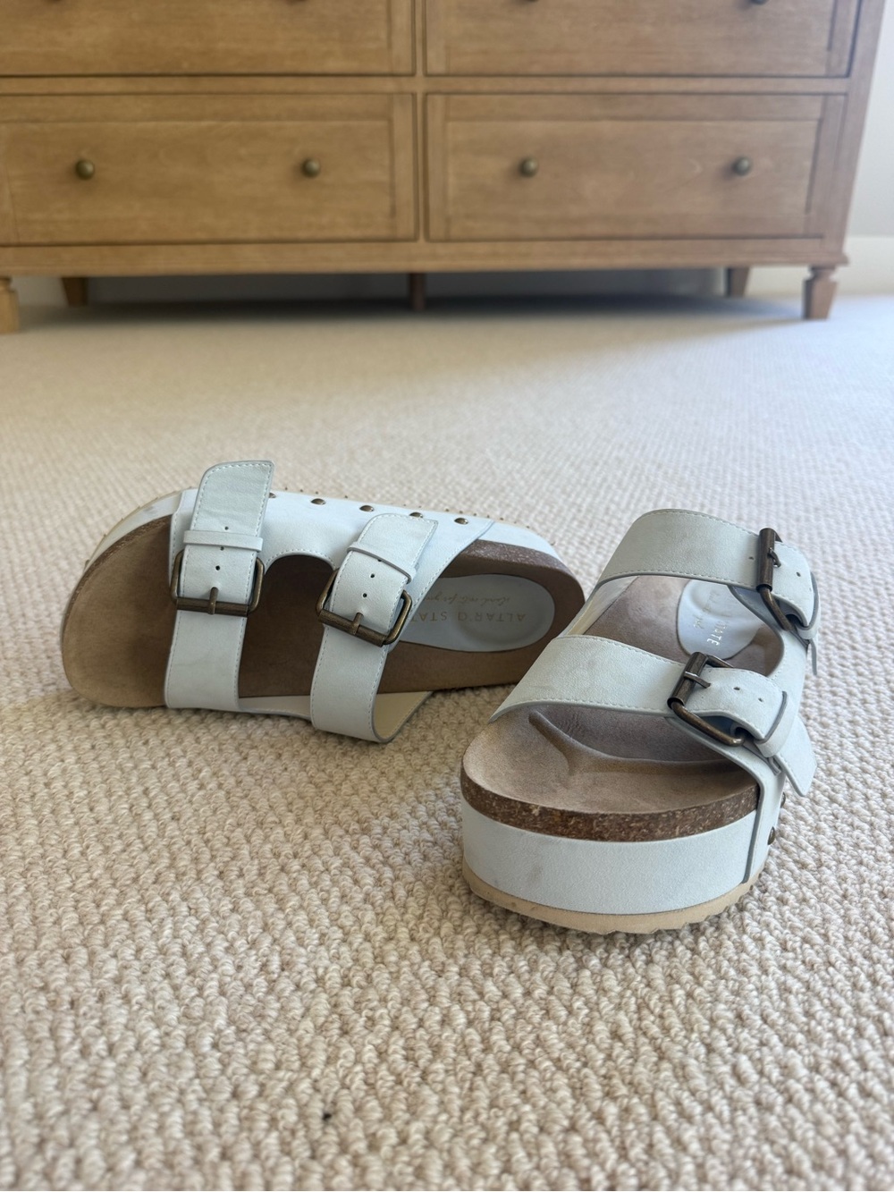 Women's Light Blue Platform Sandals